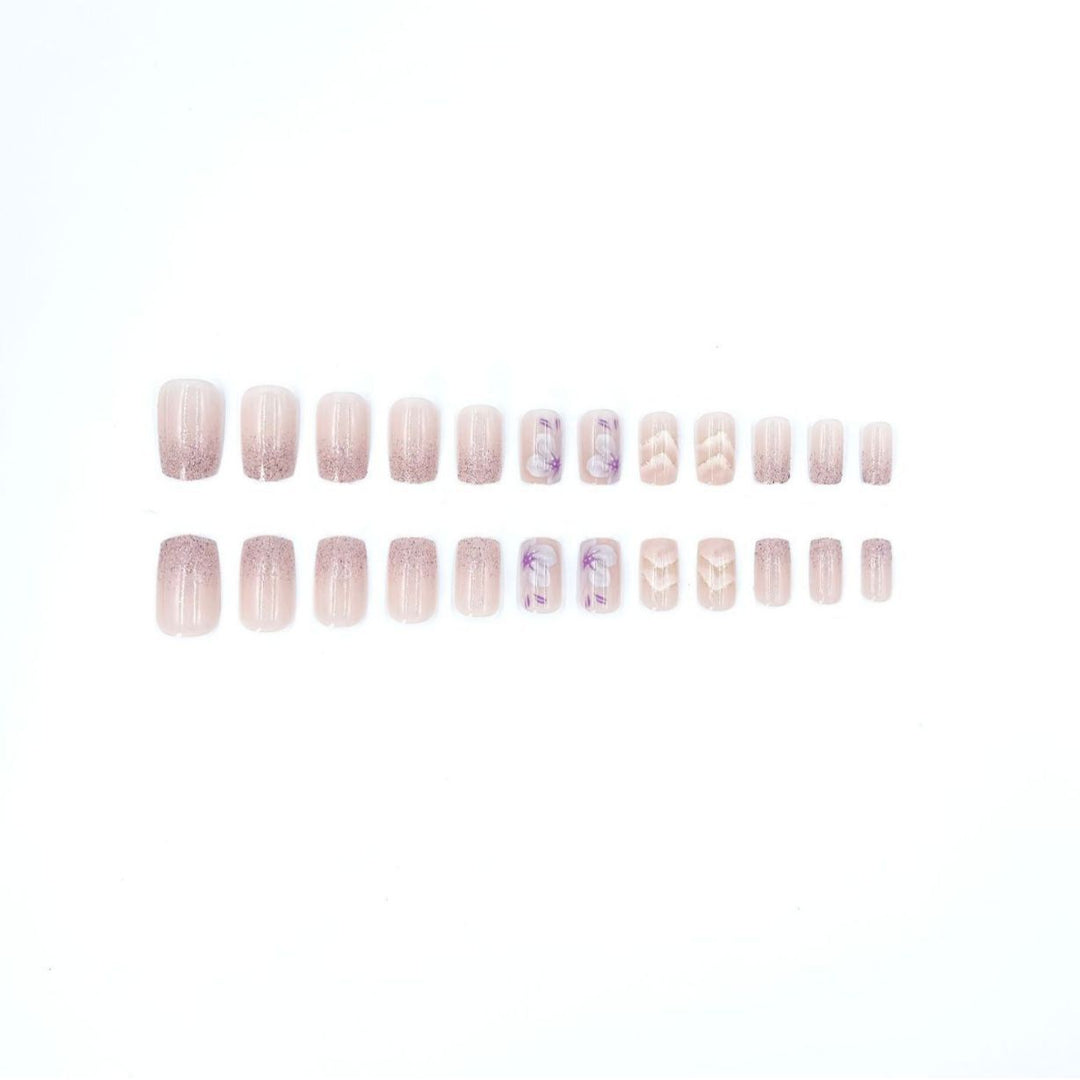 Elegant Floral Press-On Nail Art Set