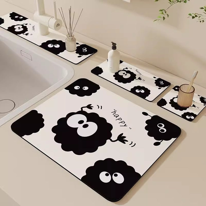 Cartoon Bear-Themed Bath Mat