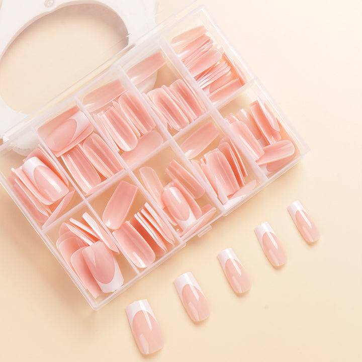Premium Long-Length French Tip Press-On Nail Set Stornfield