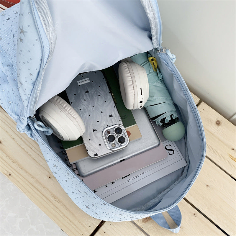 Elegant backpack with glittering stars and practical compartments Stornfield
