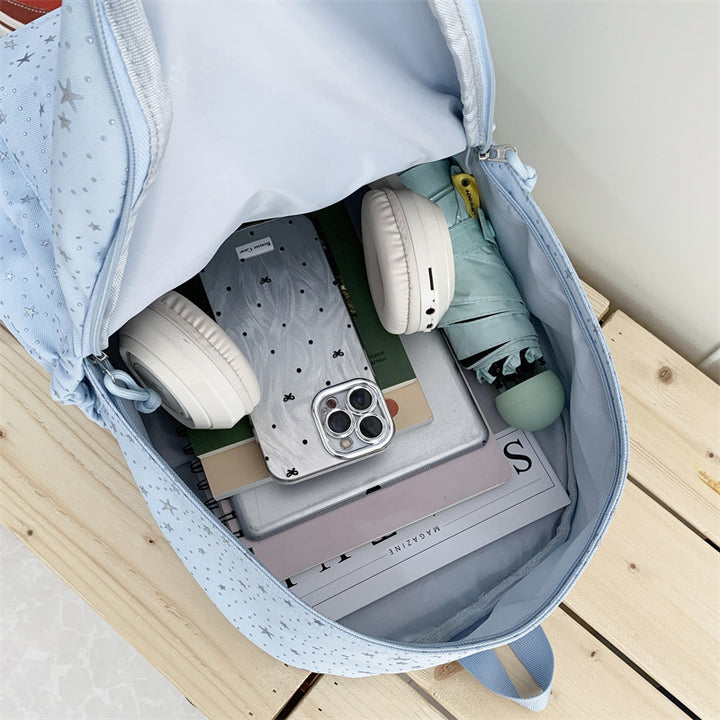 Elegant backpack with glittering stars and practical compartments Stornfield