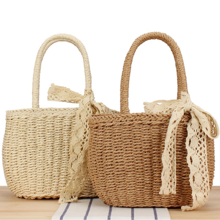 Basket bag with elegant lace Stornfield