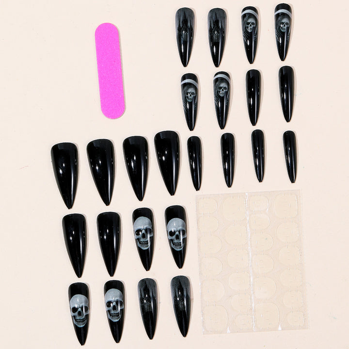 Gothic-Inspired 3D Nail Art Stornfield