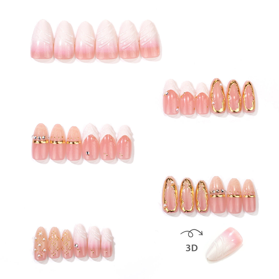 Luxurious Decorative Press-On Nail Art Set