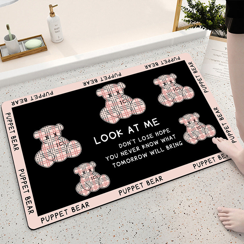 Fun Graphic Bath Mat for Bathroom