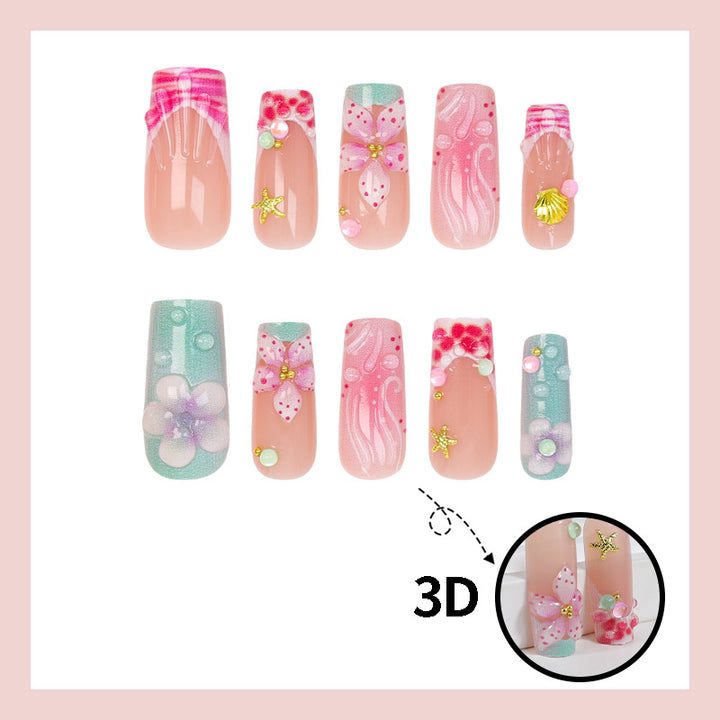 Nail set with floral accents and elegant details Stornfield