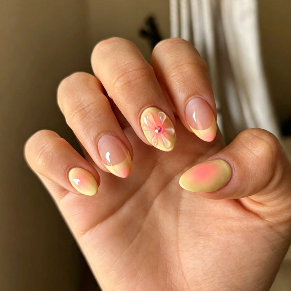 Floral Gel Press-On Nail Set Stornfield