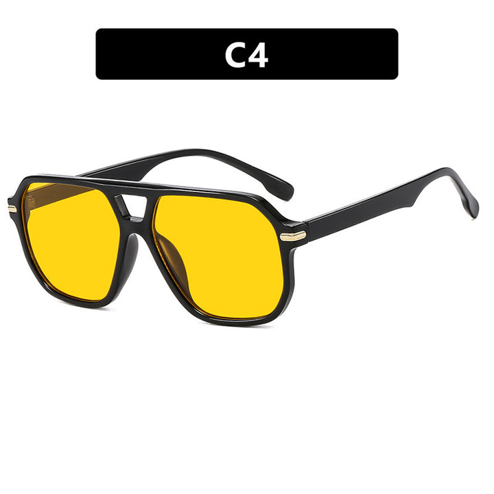 Women's fashionable sunglasses with square frame and eye-catching lenses Stornfield