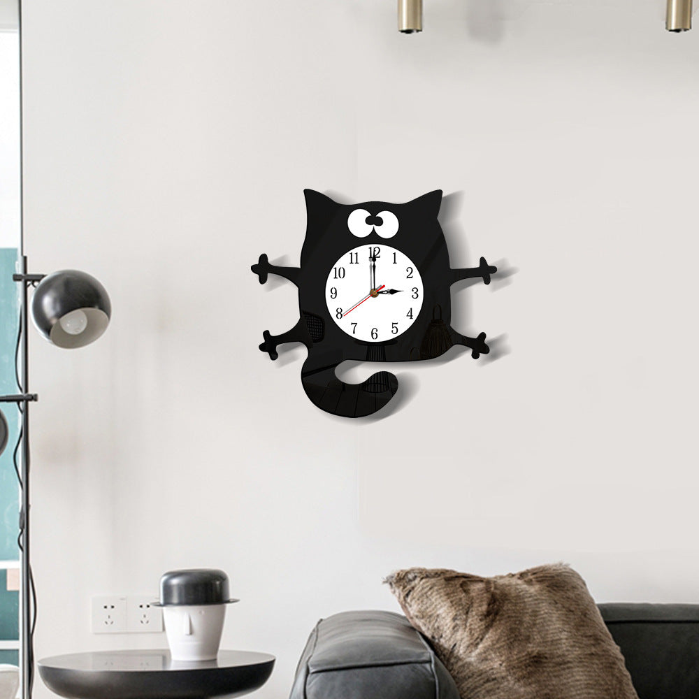 Stornfield | Silent Wall Clock Cat Decoration for Kids Room