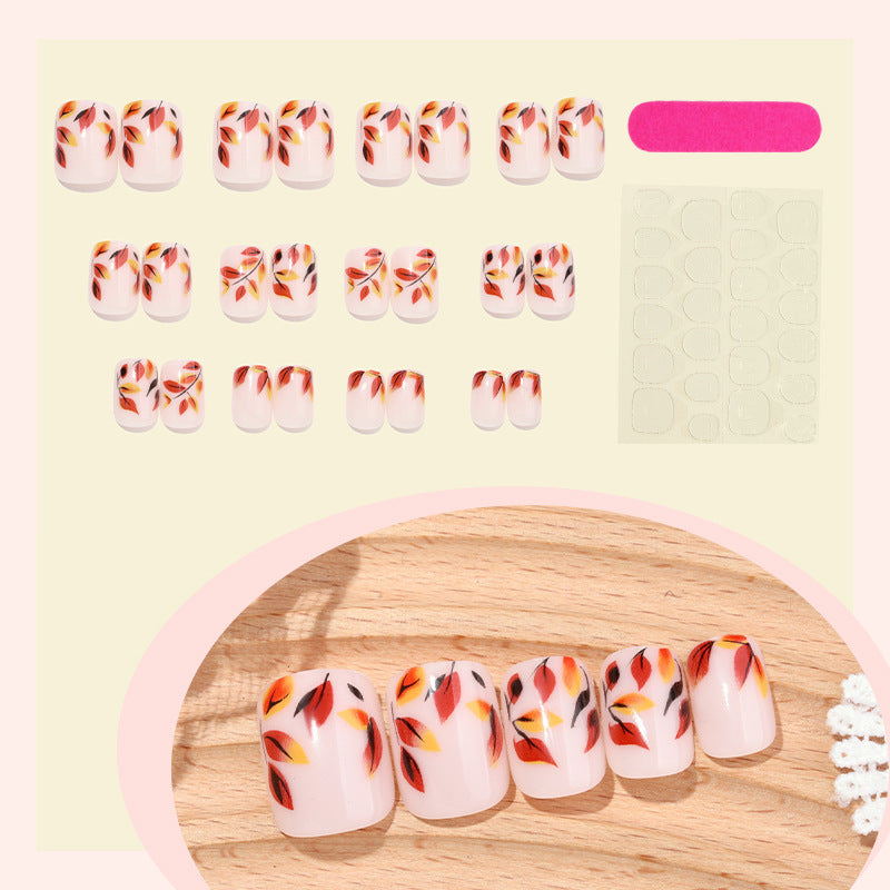 Artistic Autumn Leaf Press-On Nail Set Stornfield