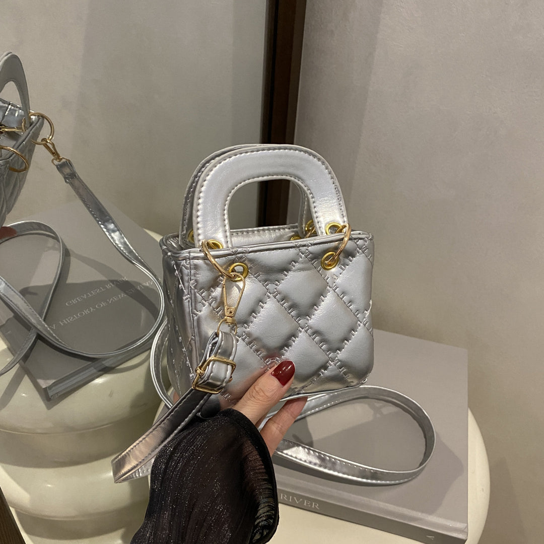 Quilted Patent Mini Satchel