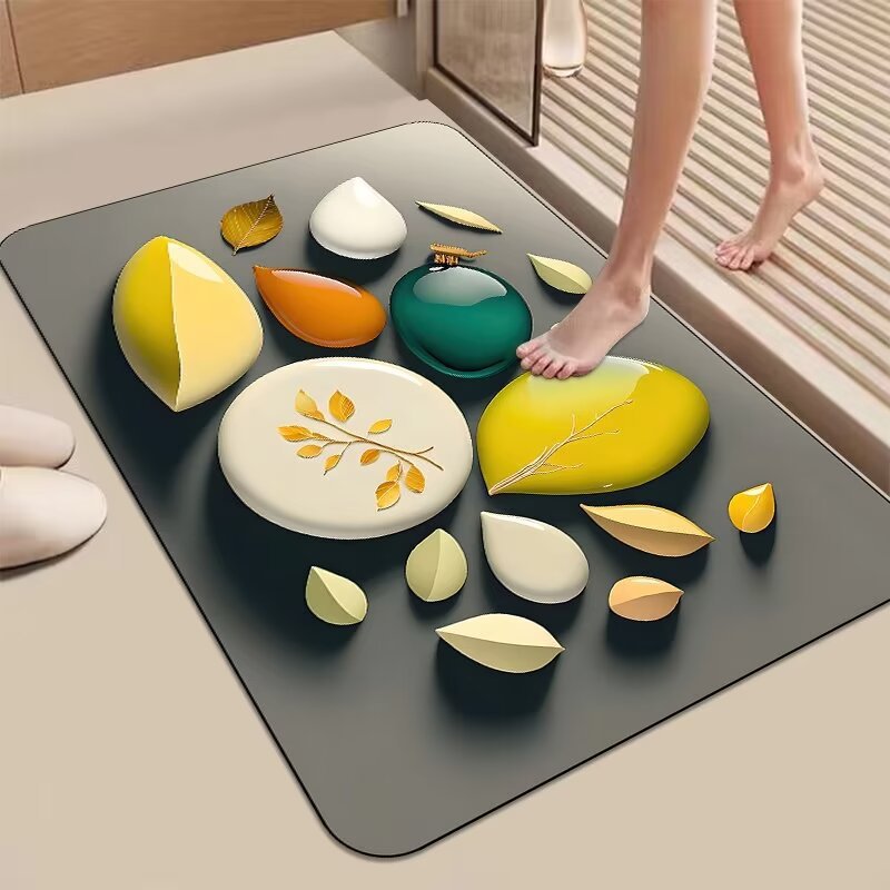 Decorative 3D Pebble Design Bath Mat Stornfield