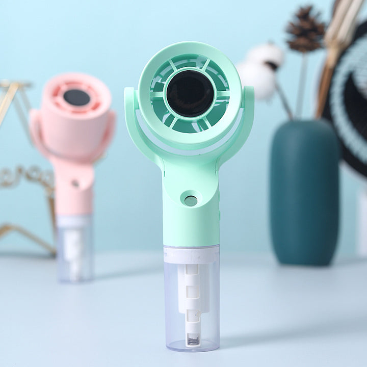 Cooling portable handheld misting fan with detachable water reservoir adjustable tilt and cute animal ears Stornfield