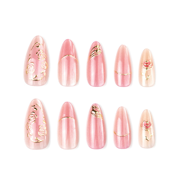 Artistic Floral-Inspired Press-On Nail Art Set Stornfield