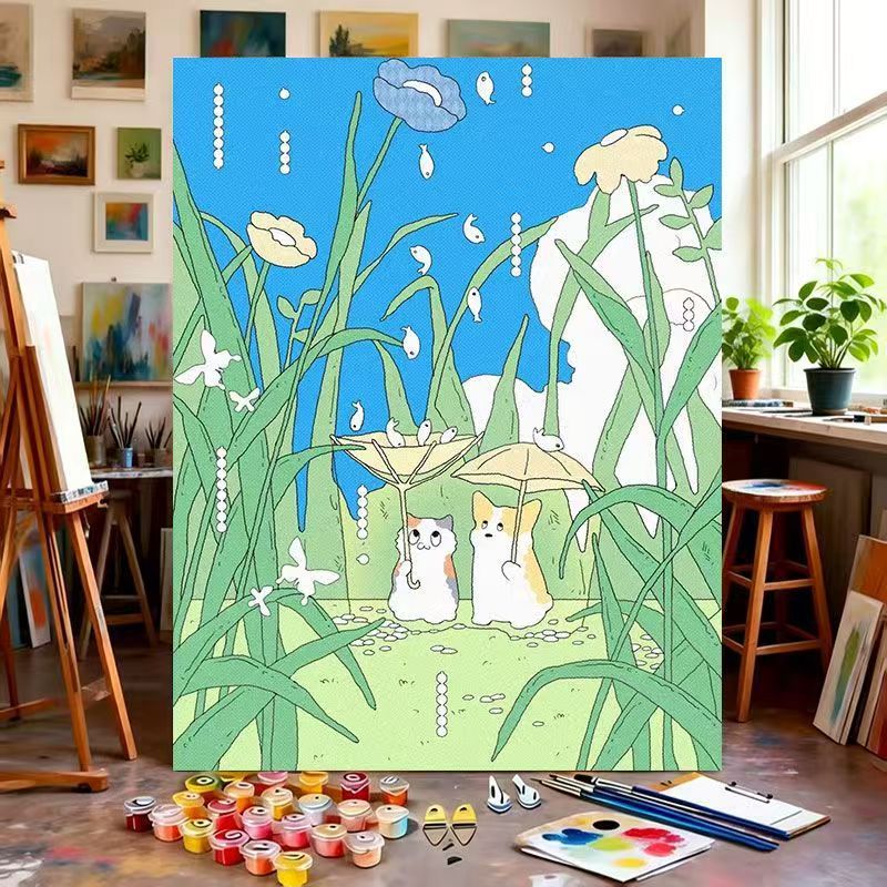 Whimsical Nature-Themed Paint by Numbers Canvas Art Stornfield