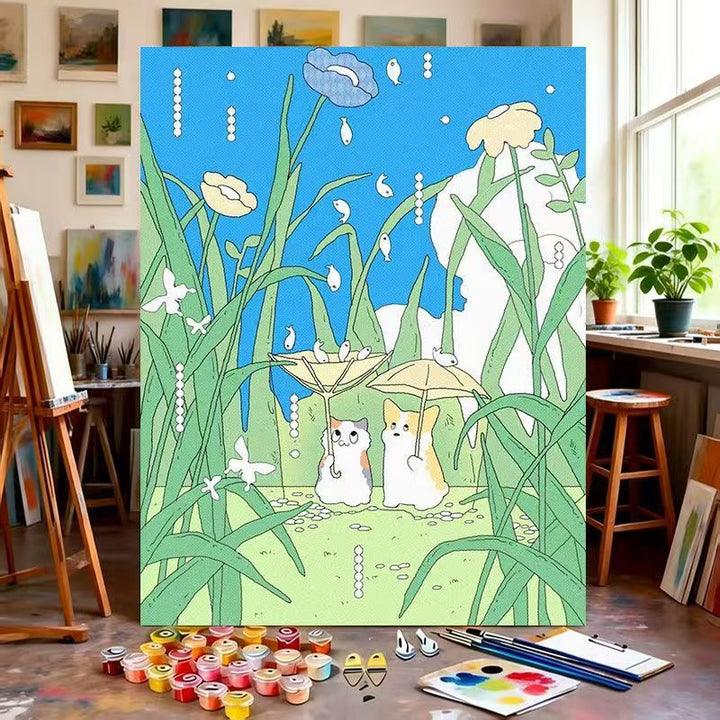 Whimsical Nature-Themed Paint by Numbers Canvas Art Stornfield