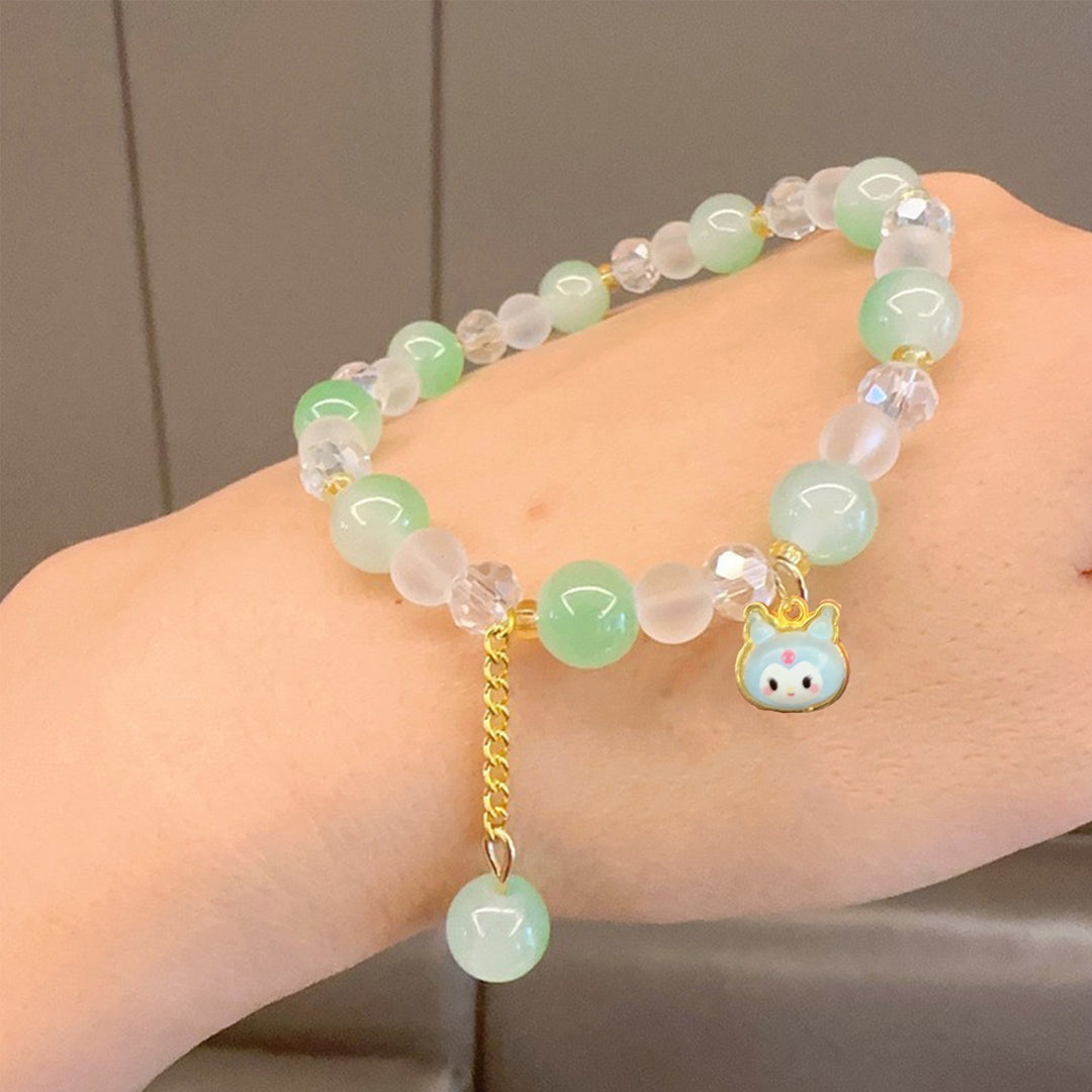 Playful bracelet with colorful glass beads and pendant Stornfield