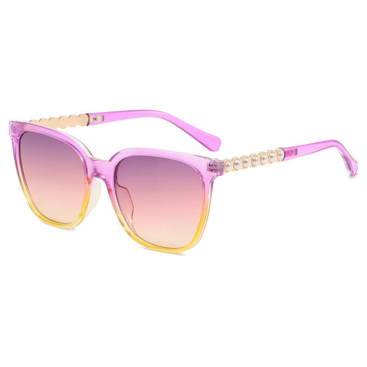 Women's oversized sunglasses with elegant pearl jewelry decoration Stornfield