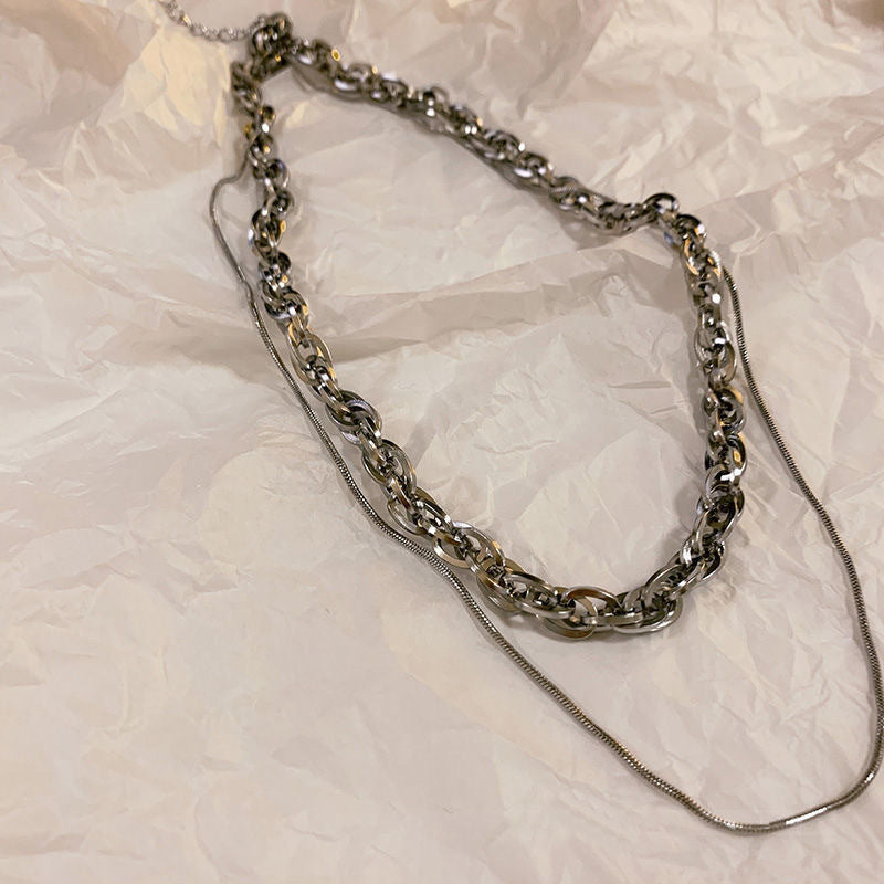 Layered Textured Chain Necklace Stornfield