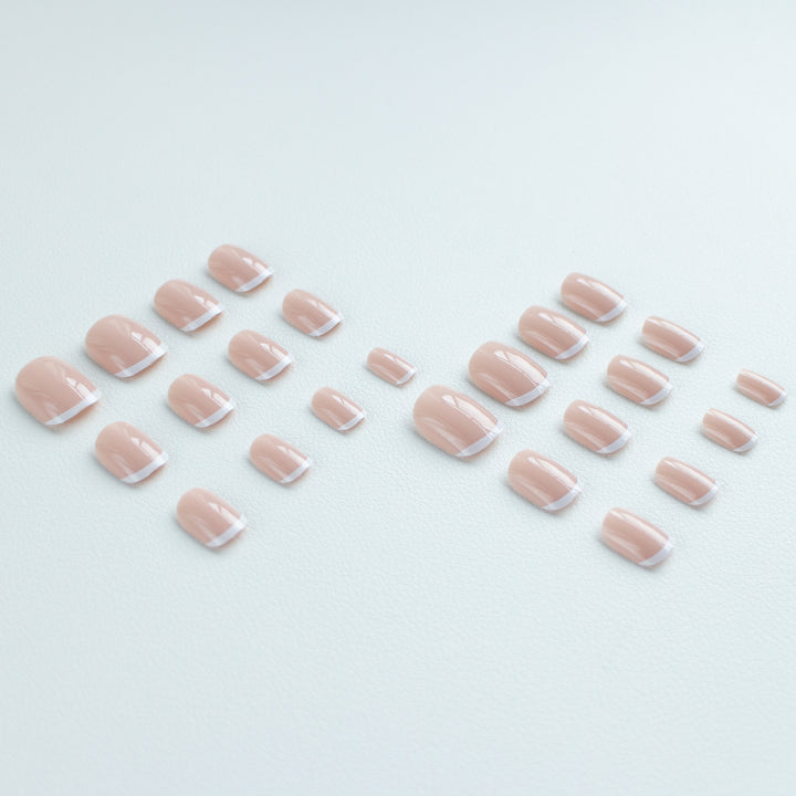 Elegant French Tip Gel Nail Art Set