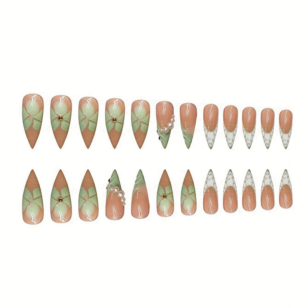 Decorative Stiletto Press-On Nail Extensions Stornfield