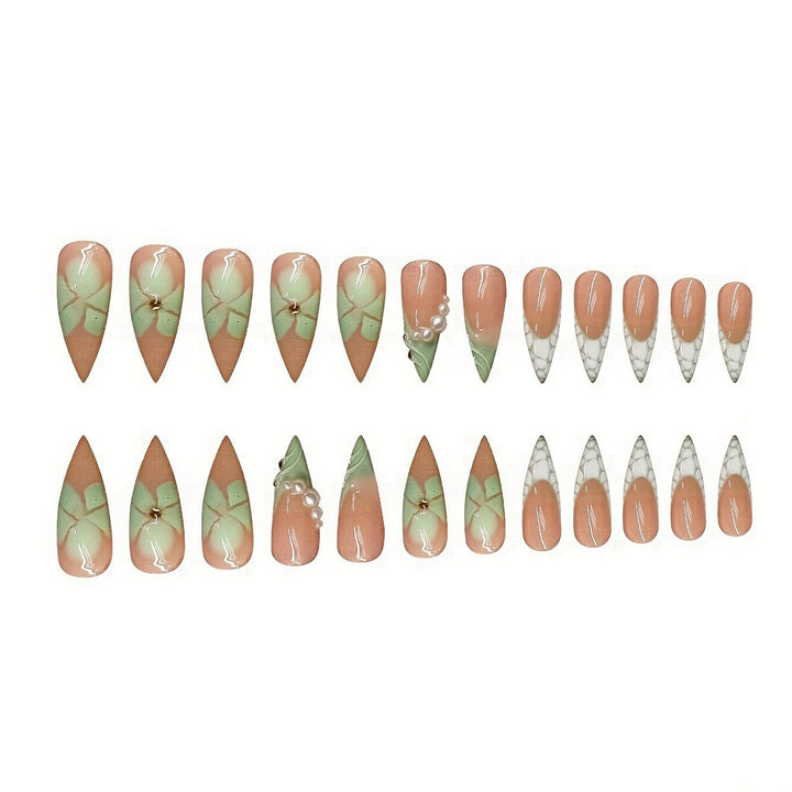 Decorative Stiletto Press-On Nail Extensions Stornfield