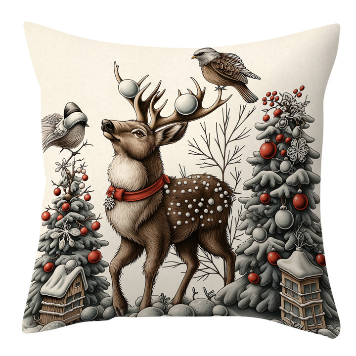Festive Holiday-Themed Decorative Pillow