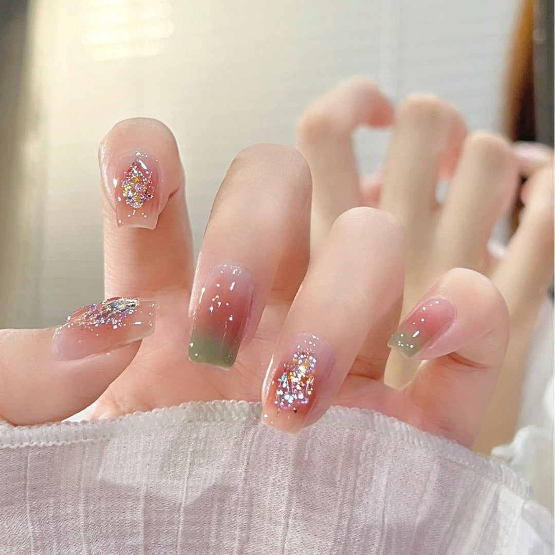 Premium Glitter Ombre Press-On Nail Set Stornfield