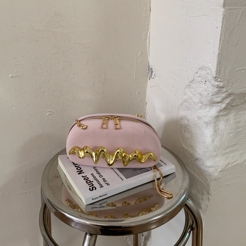 Artistic Wavy Detail Clutch Bag