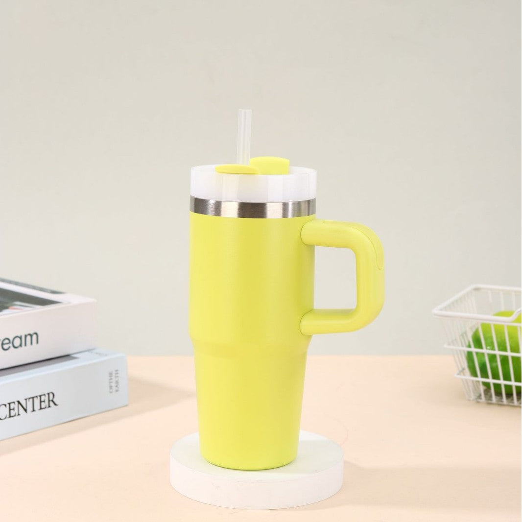 Unisex noble insulated cup with practical straw Stornfield