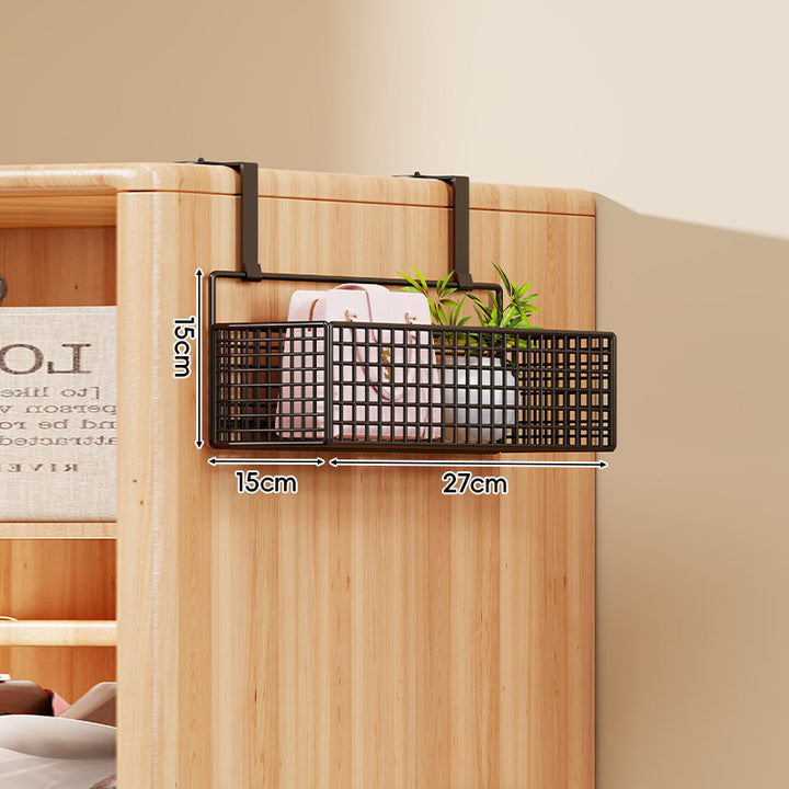 Over-the-Door Multi-Tier Metal Grid Hanging Storage Organizer