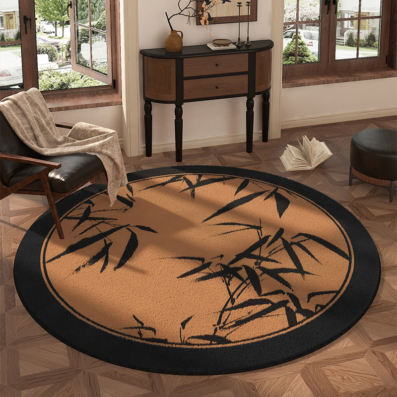 Round Floral Design Area Rug