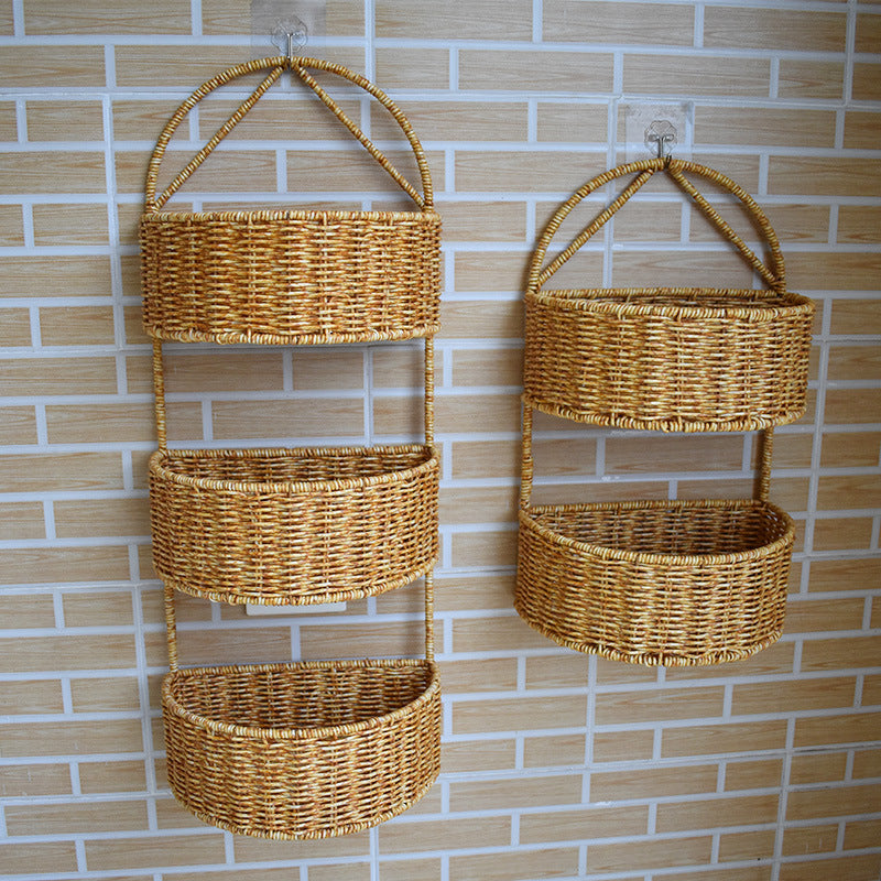 Multi-Tiered Woven Wall Hanging Storage Basket Stornfield