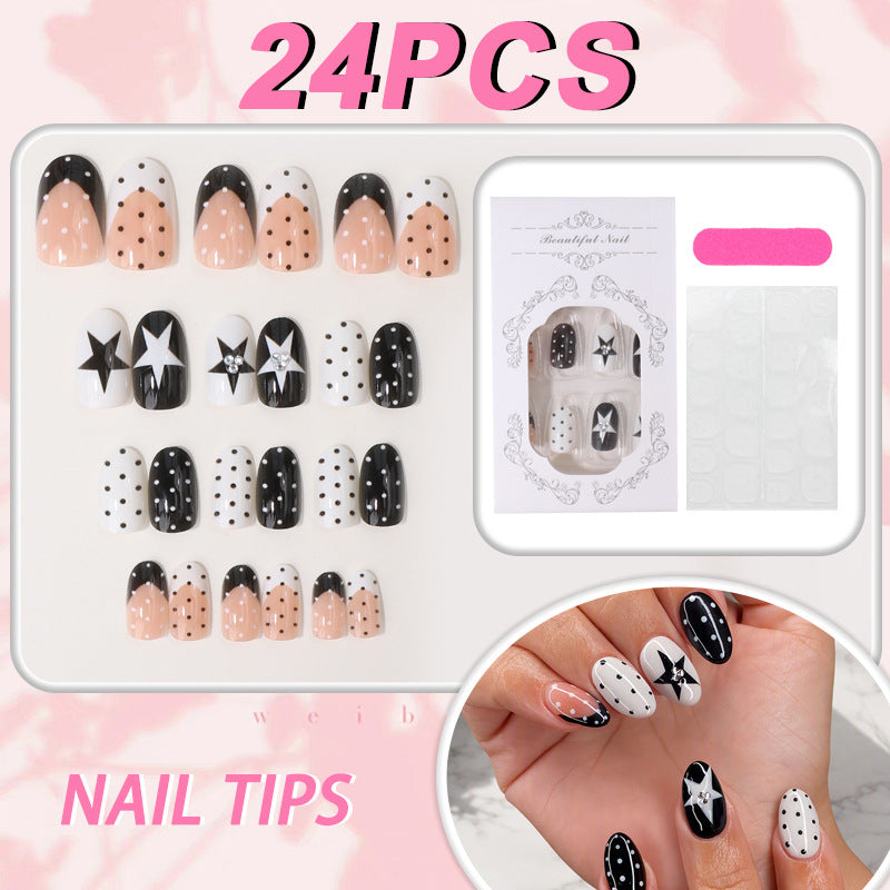 Artistic Star-Patterned Press-On Nail Tips Stornfield