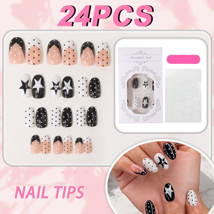 Artistic Star-Patterned Press-On Nail Tips Stornfield