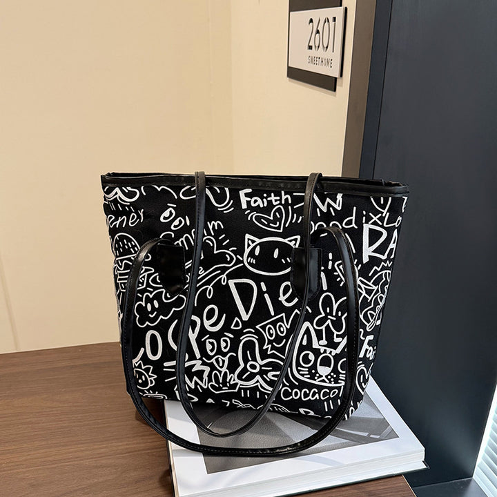 WoArtistic Graphic Print Shoulder Tote Bag Stornfield