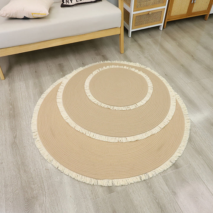Round Jute Rug with Fringes Stornfield