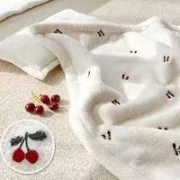 Soft Floral Embroidered Throw Blanket