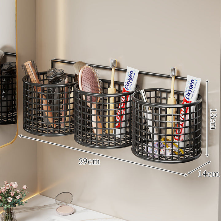Ventilated Plastic Hanging Wall Storage Basket for Bathroom Vanity