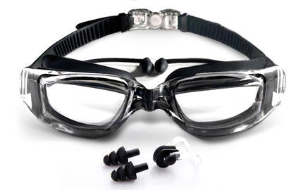 Swim goggles with ergonomic design and integrated ear protection Stornfield