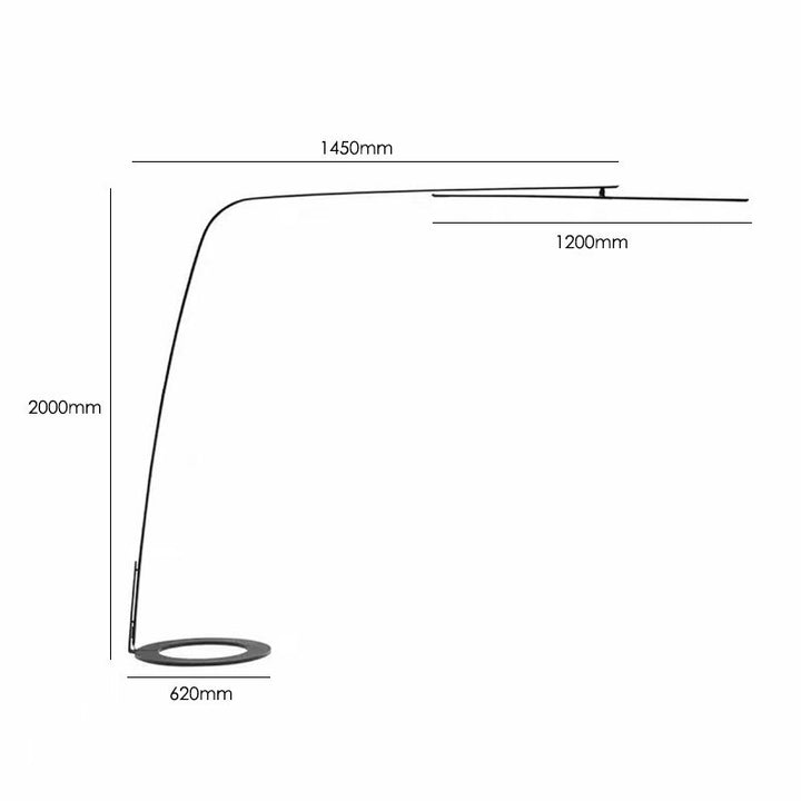 Curved LED Floor Lamp with Adjustable Brightness