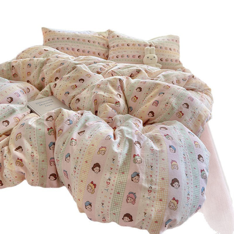 Printed Cotton-Blend Duvet Cover Set