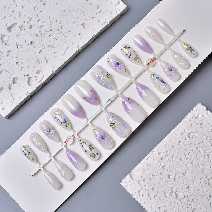 Elegant Floral Artwork Press-On Nails Stornfield