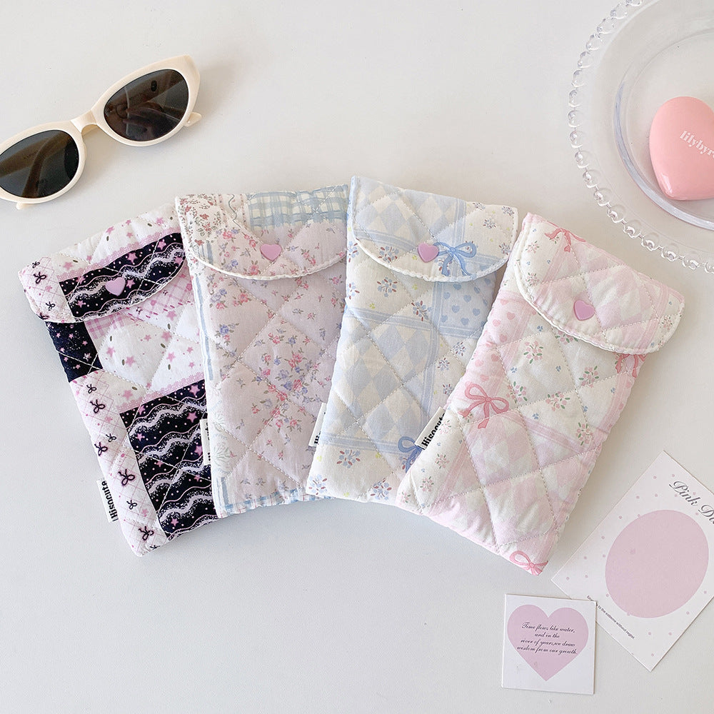 Quilted Pencil Case with Heart Design