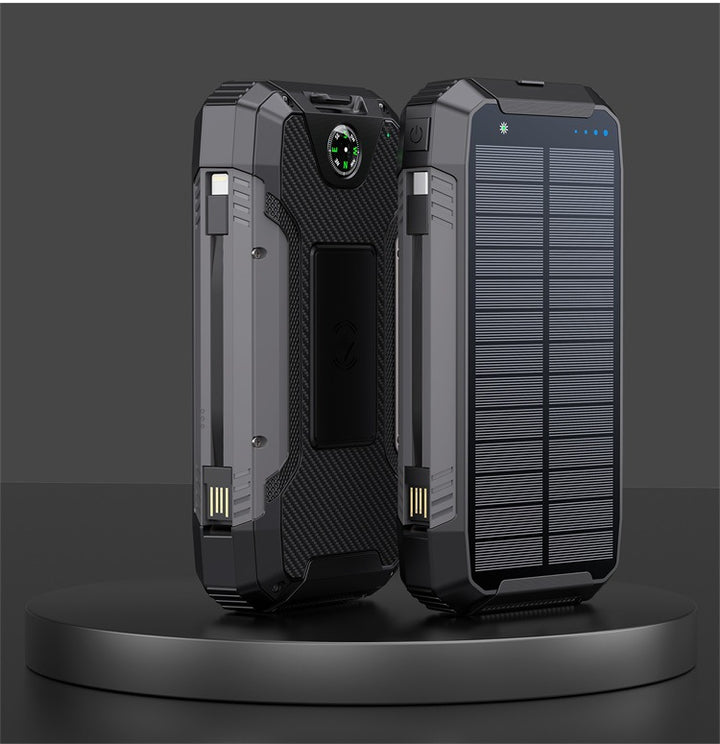 Robust Solar Powerbank with Integrated Compass and LED Lighting Stornfield