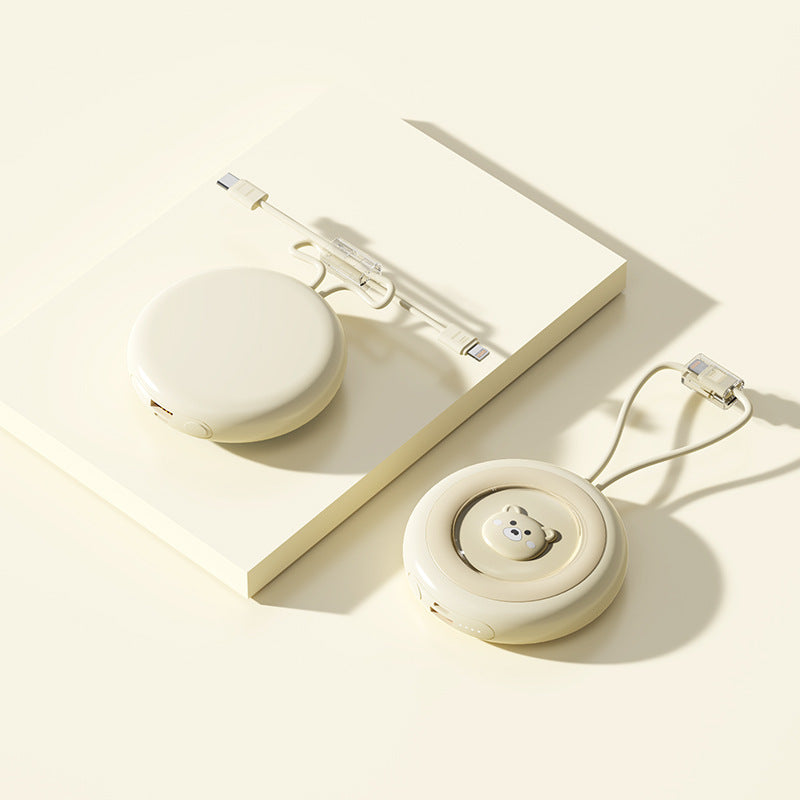 Compact power bank with integrated charging cable and stylish design Stornfield