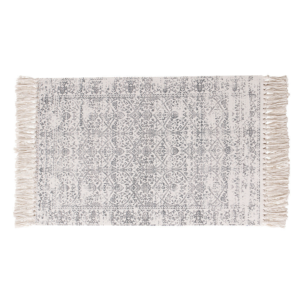 Woven vintage rug runner with fringes and oriental used look Stornfield