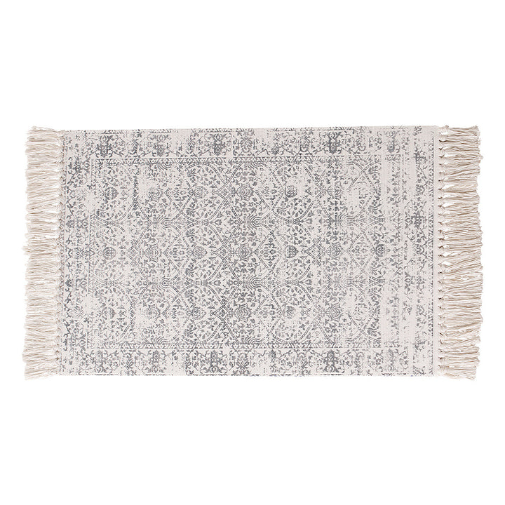 Woven vintage rug runner with fringes and oriental used look Stornfield