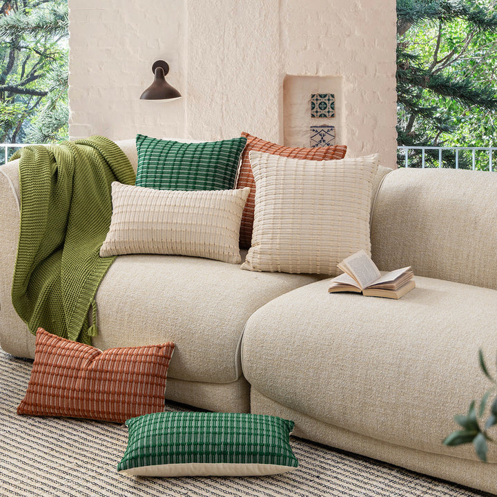Cotton cushion duo with handwoven texture and hidden zipper Stornfield