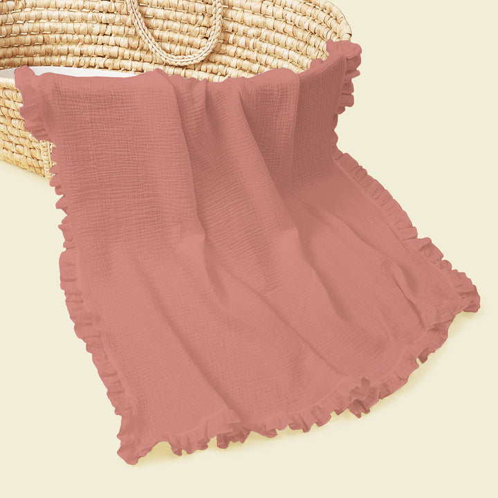 Soft Muslin Blanket with Ruffled Edges Stornfield